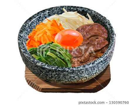 Stone-grilled bibimbap (with trivet) 130390760