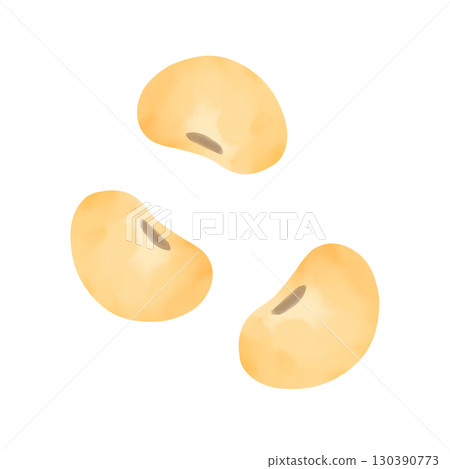 三顆大豆的水彩插圖 三顆大豆的水彩插圖 130390773