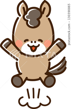 馬兒歡快地跳躍 130390865