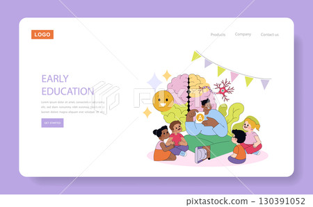 Vector illustration of a joyful educational scene with children and a teacher engaged in learning activities. Features colorful elements representing education, fun, and creativity. Vector illustration of a joyful educational scene with children and a teacher engaged in learning activities. Features colorful elements representing education, fun, and creativity. 130391052