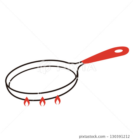 Vector illustration of a frying pan on the fire Vector illustration of a frying pan on the fire 130391212