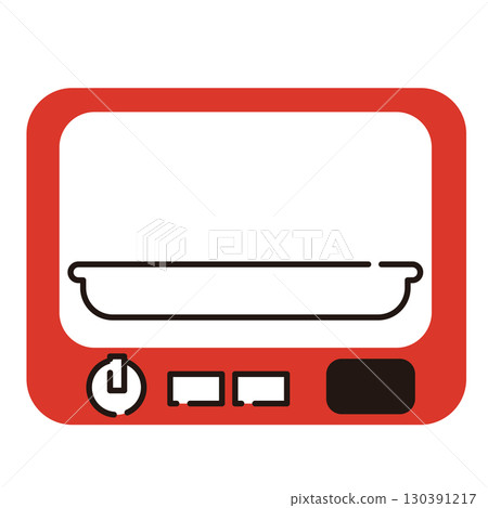 Illustration of a red toaster oven Illustration of a red toaster oven 130391217
