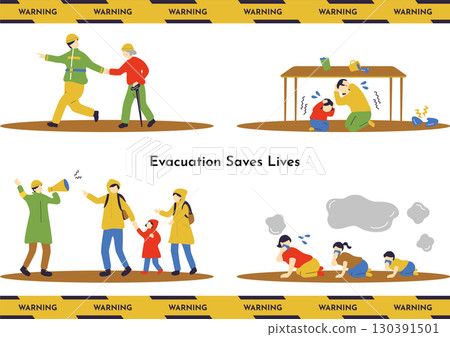 People evacuating from disasters 130391501