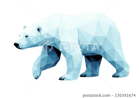 Low polygon illustration of a polar bear 130391674