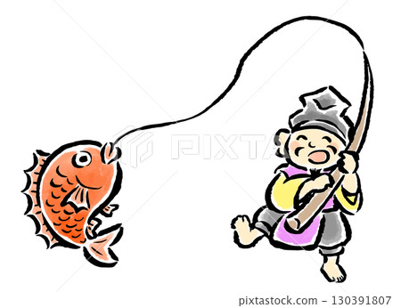 可以捕捉鯛魚的惠比壽天 130391807