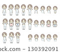 Female medical workers with various facial expressions - Illustration material set 2 130392091