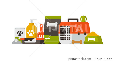 Pet shop concept,flat design icon vector illustration 130392336