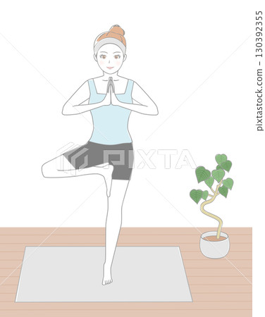 做瑜伽的女人 130392355