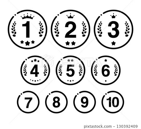 Simple thick line ranking icon (circular, monochrome) 130392409