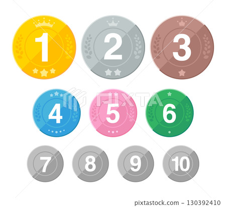 Simple medal design ranking icon (round) Simple medal design ranking icon (round) 130392410