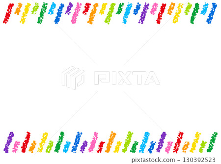 Hand-drawn crayon material background frame 130392523