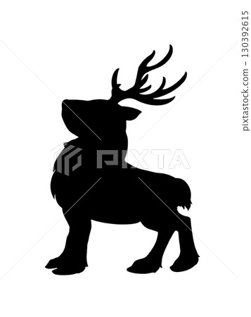 Reindeer silhouette facing sideways 130392615