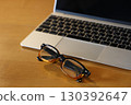 Reading glasses and personal computer 130392647