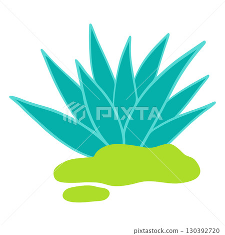 Blue agave icon for Mexican themes, simple desert agave, tequila agave icon 130392720