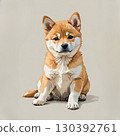 Shiba Inu puppy sitting upright 130392761