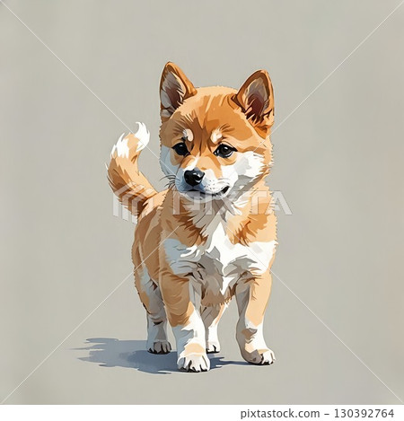A Shiba Inu puppy striking a pose 130392764