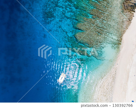 Drone footage of Kabi Island. Skin diving on a catamaran. Zamami Island, Kerama Islands, Shimajiri District, Okinawa Prefecture Drone footage of Kabi Island. Skin diving on a catamaran. Zamami Island, Kerama Islands, Shimajiri District, Okinawa Prefecture 130392766