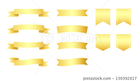 奢華金絲帶向量插圖集 130392817