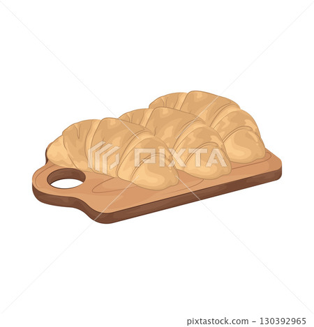 Illustration of Bread on a cutting board 130392965