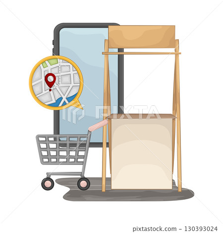 Illustration of Market Stall 130393024