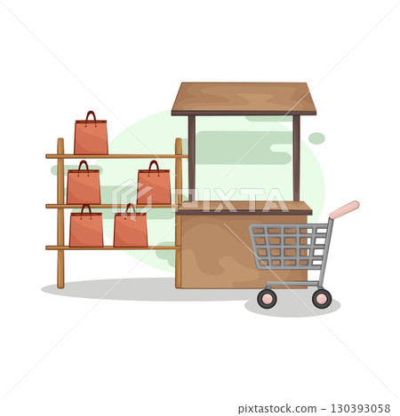Illustration of Market Stall  130393058