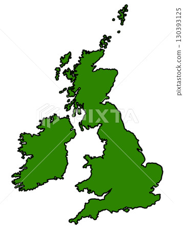 英國地圖(綠色邊框) 英國地圖(綠色邊框) 130393125