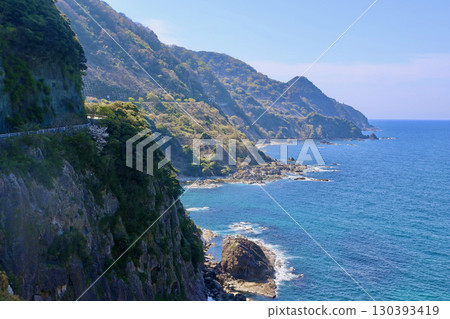 View of the cliffs from Kamairi Observatory (Ine Town, Kyoto Prefecture) 130393419