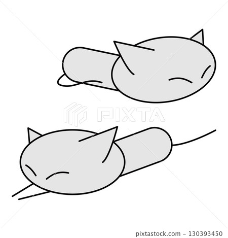 貓坐著伸出手 130393450