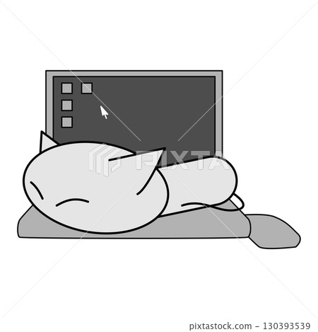 一隻妨礙電腦工作的貓 130393539