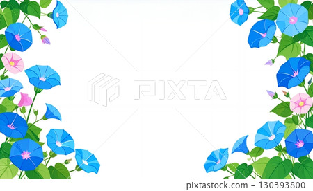 清爽夏日牽牛花相框|用藍色和粉紅色花朵營造清涼感 清爽夏日牽牛花相框|用藍色和粉紅色花朵營造清涼感 130393800