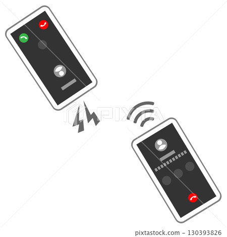 Illustration set of a smartphone making and receiving calls 130393826