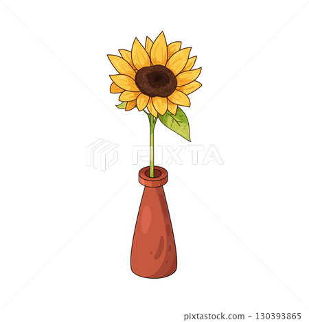 illustration of sunflower vase illustration of sunflower vase 130393865