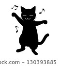 跳舞的貓的插圖 130393885