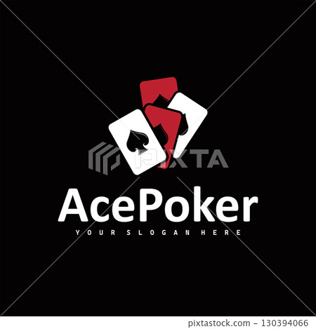 poker logo design a simple minimalist card game gambler game with card symbols as the design illustration template symbol 130394066