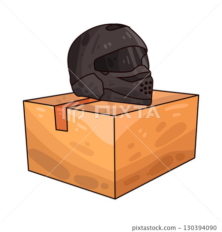 illustration of helmet box packaging illustration of helmet box packaging 130394090