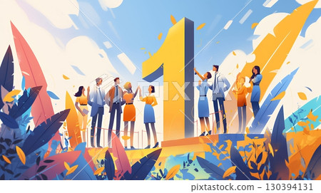 Businesspeople who vow to aim to be number one 130394131