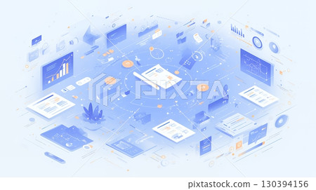 Imagine business as a network of various elements and people. 130394156