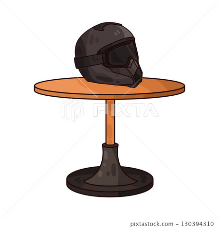 illustration of helmet on table 130394310