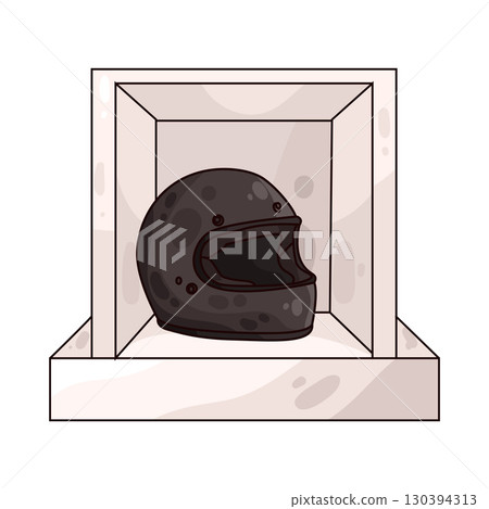 illustration of motorcycle helmet 130394313