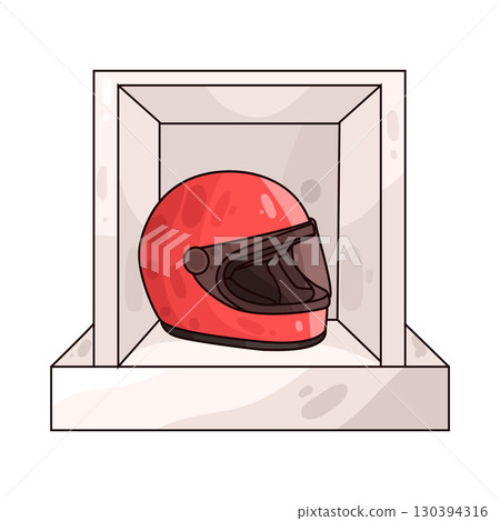 illustration of motorcycle helmet 130394316