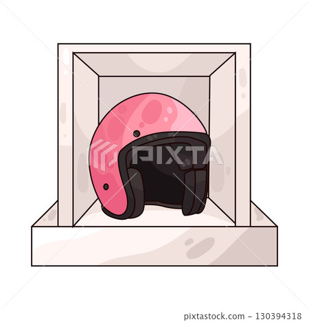 illustration of motorcycle helmet 130394318