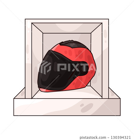 illustration of motorcycle helmet 130394321