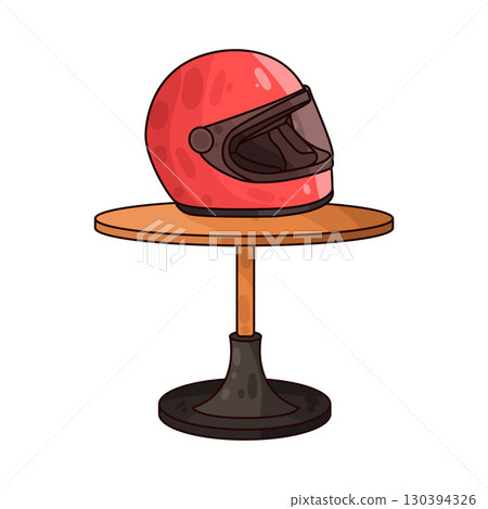 illustration of helmet on table 130394326