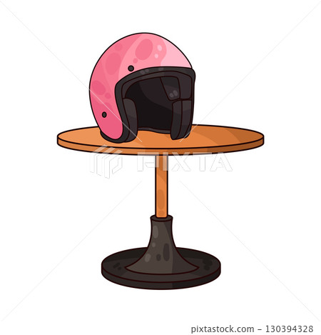 illustration of helmet on table 130394328