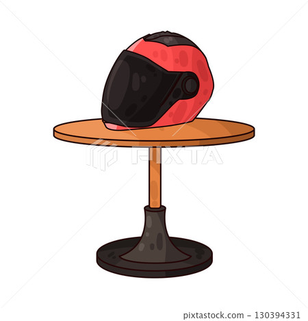illustration of helmet on table 130394331
