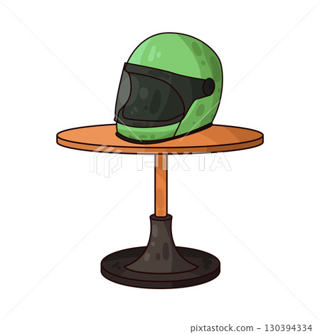 illustration of helmet on table illustration of helmet on table 130394334