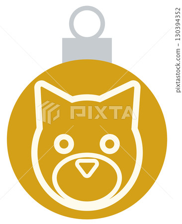 Christmas Ornament 1 Dog Gold 130394352