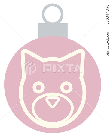 Christmas Ornament 1 Dog Pink 130394356