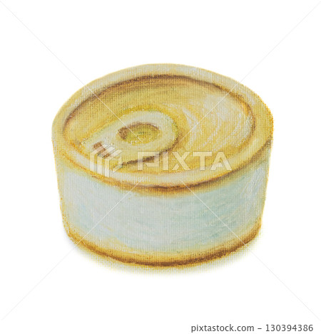 A canned food. The oil pastel painting of tuna fish tinned food hand drawn illustration isolated on white background. A canned food. The oil pastel painting of tuna fish tinned food hand drawn illustration isolated on white background. 130394386