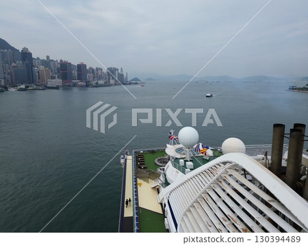 Aerial view of Hong Kong's harbor from near Ocean Terminal Aerial view of Hong Kong's harbor from near Ocean Terminal 130394489